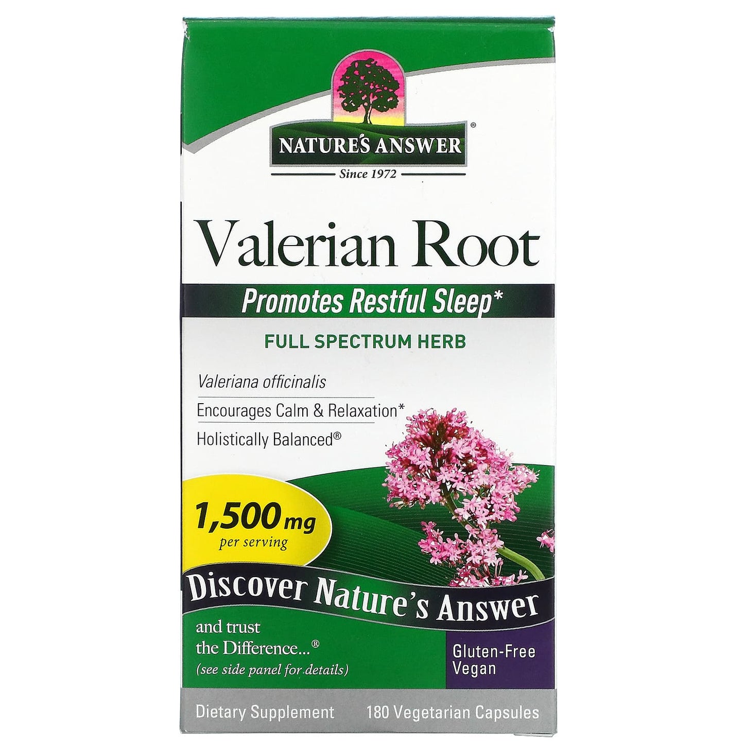 Nature’s Answer, Valerian Root, 180 Capsules UPC 083000163500 | Hilife Vitamins