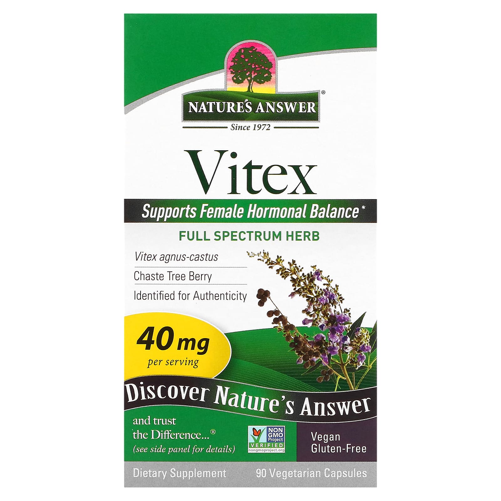 Nature’s Answer, Vitex Agnus-Castus (Chastetree Berry), 90 Capsules UPC 083000163548 | Hilife Vitamins