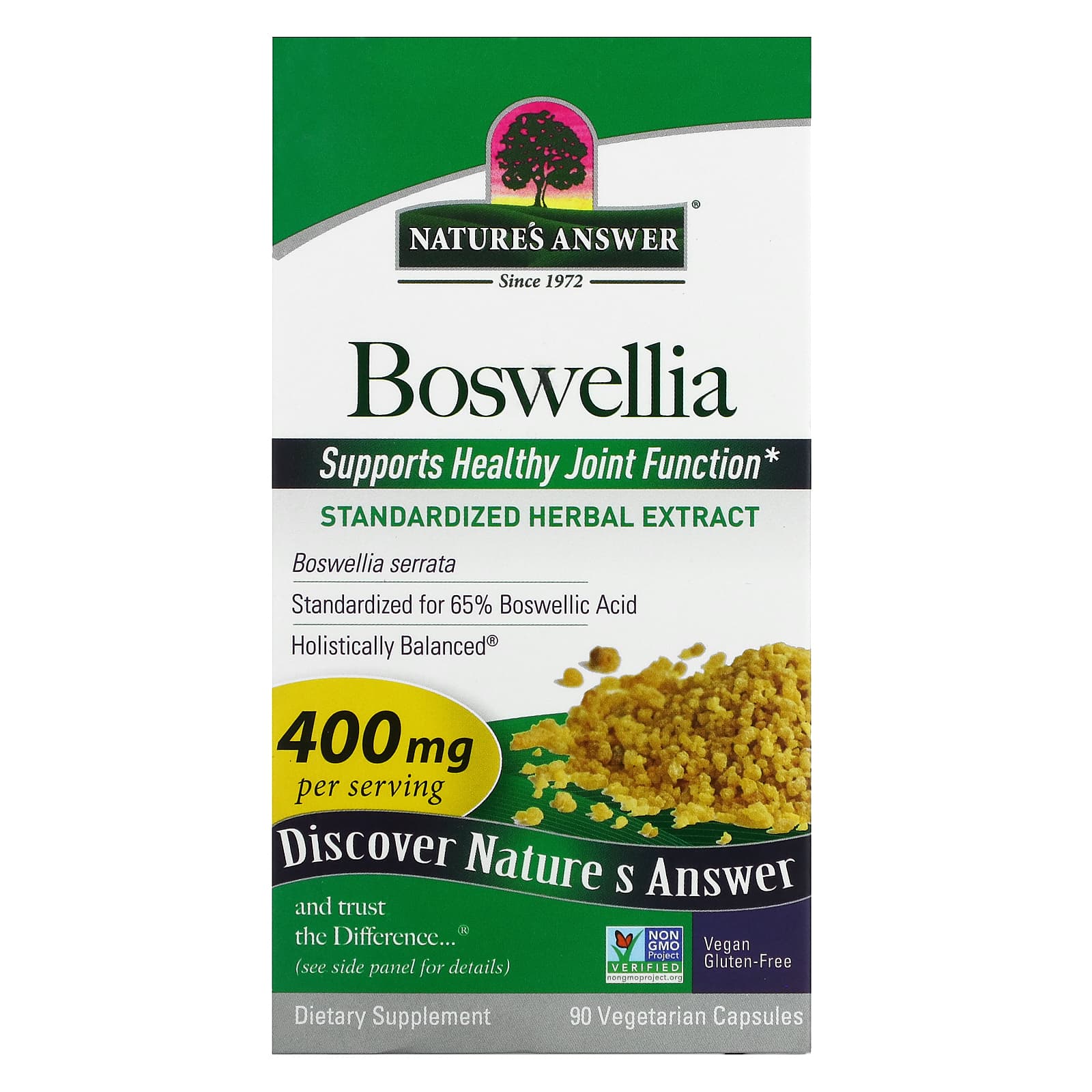 Nature’s Answer, Boswellia, 400 mg, 90 Vegetarian Capsules UPC 083000163661 | Hilife Vitamins