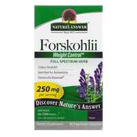 Nature's Answer, Forskohlii, 250 mg, 60 Vegetarian Capsules UPC 083000163821 | Hilife Vitamins