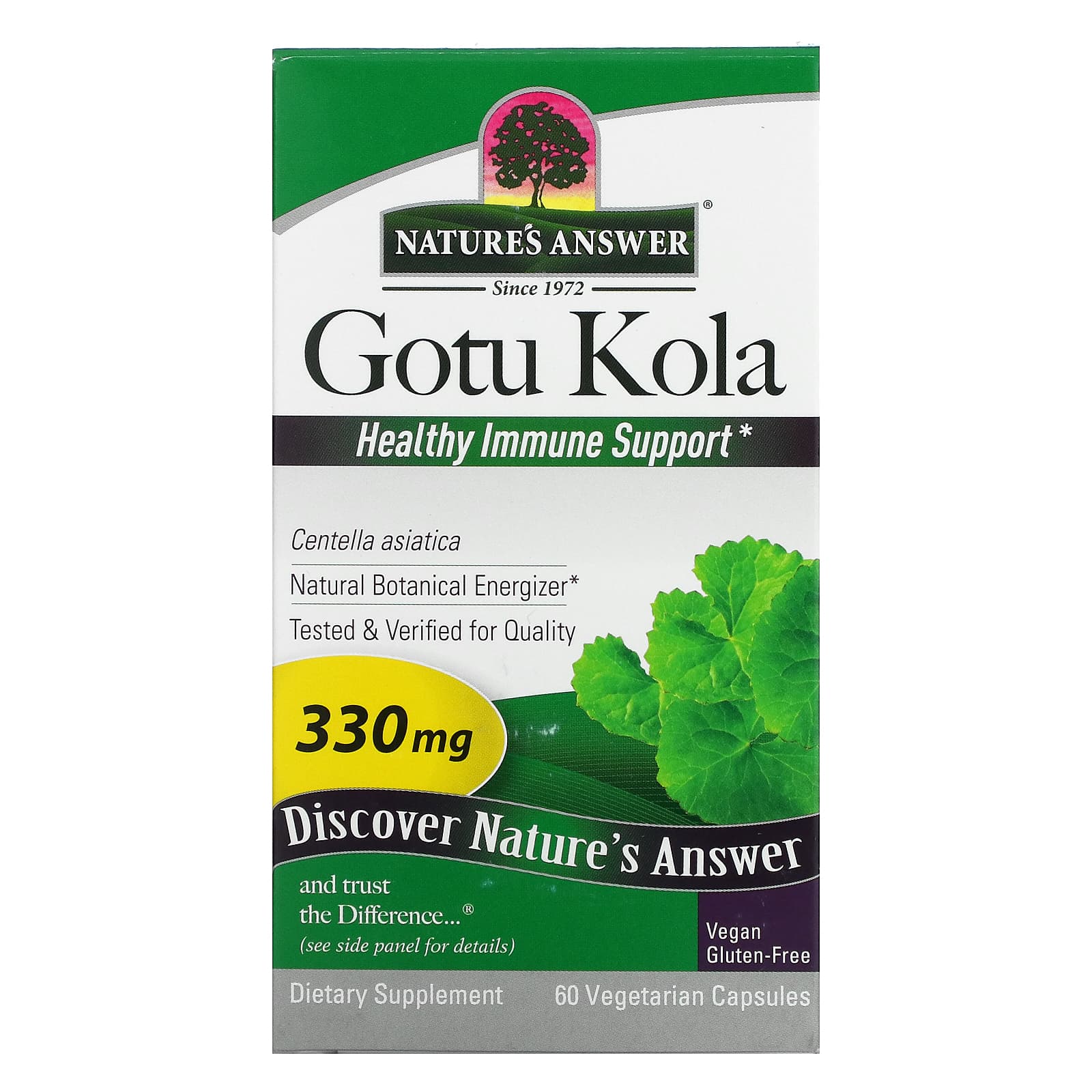 Nature’s Answer, Gotu-Kola Herb Standardized, 60 Capsules UPC 083000163937 | Hilife Vitamins