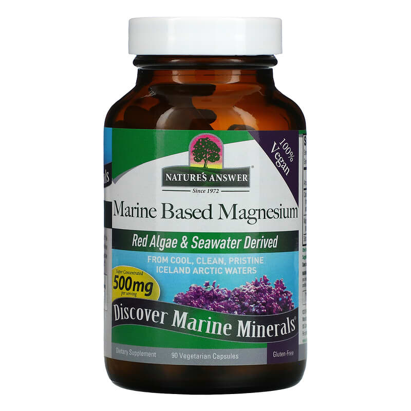 Nature's Answer, Marine Based Magnesium, 250 mg, 90 Vegetarian Capsules UPC 083000164620 | Hilife Vitamins