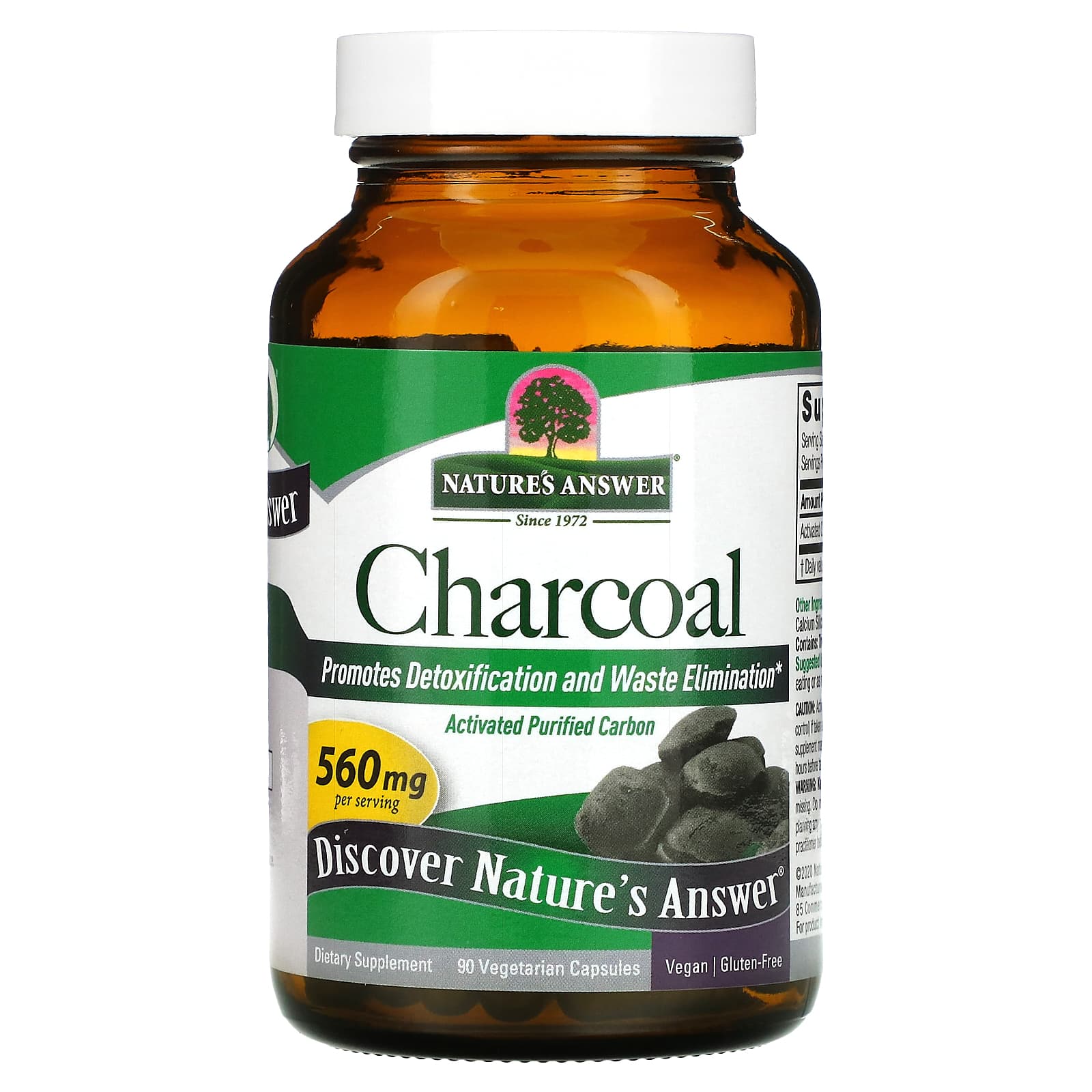 Nature’s Answer, Charcoal, 90 Capsules UPC 083000164675 | Hilife Vitamins