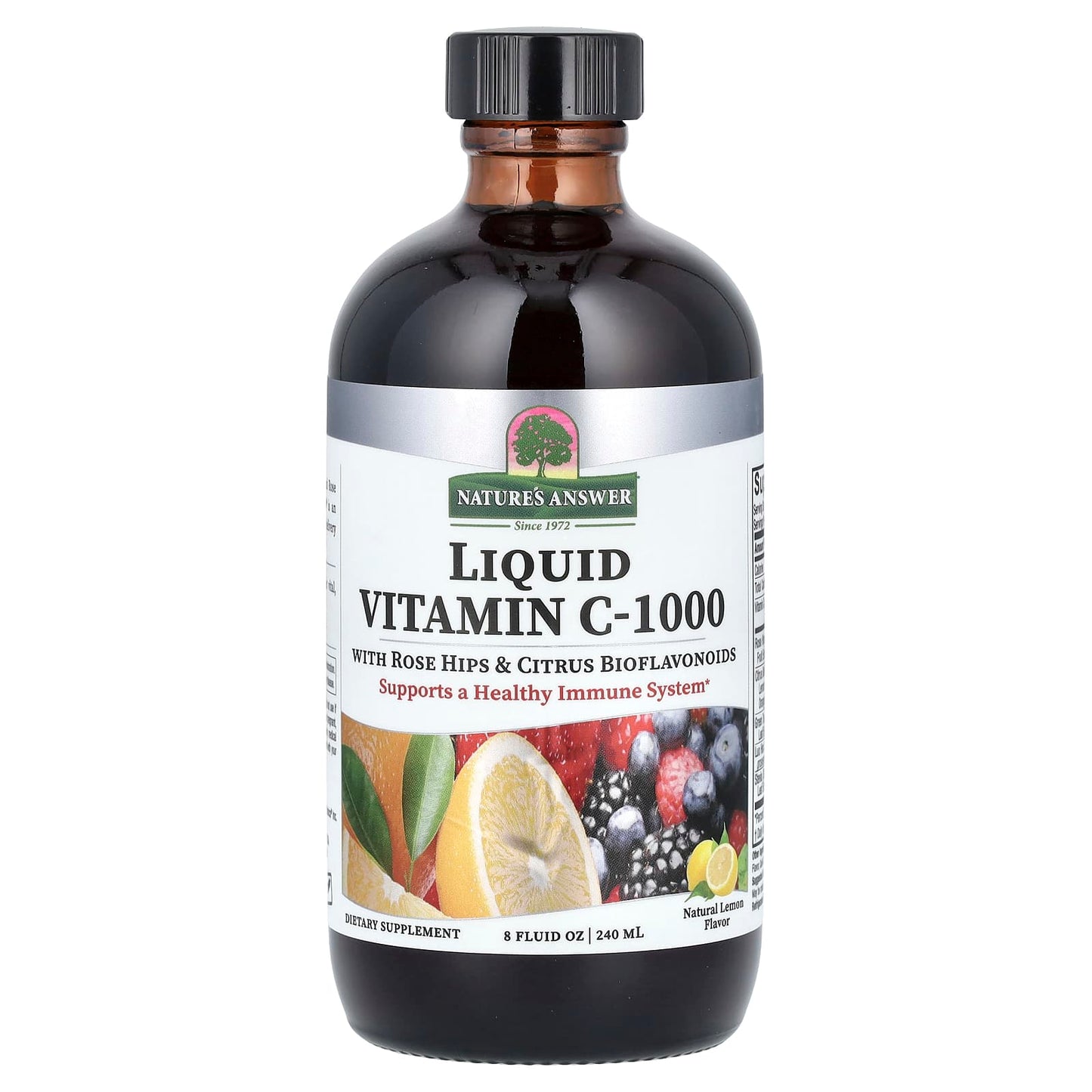 Nature’s Answer, Liquid Vitamin C-1000 with Rose Hips & Citrus Bioflavonoids, Natural Lemon, 8 fl oz (240 ml)