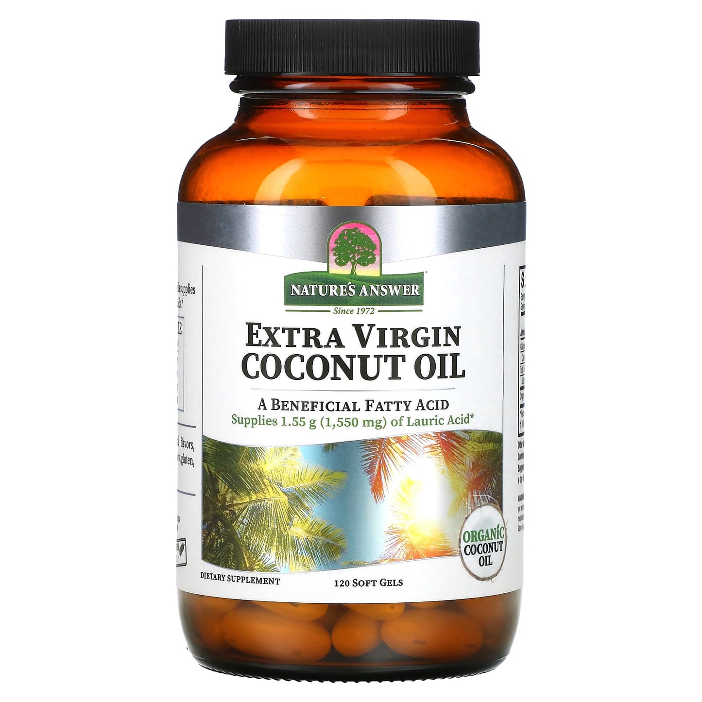 Nature’s Answer, Organic Extra Virgin Coconut Oil Soft Gel, 120 Softgels UPC 083000261312 | Hilife Vitamins