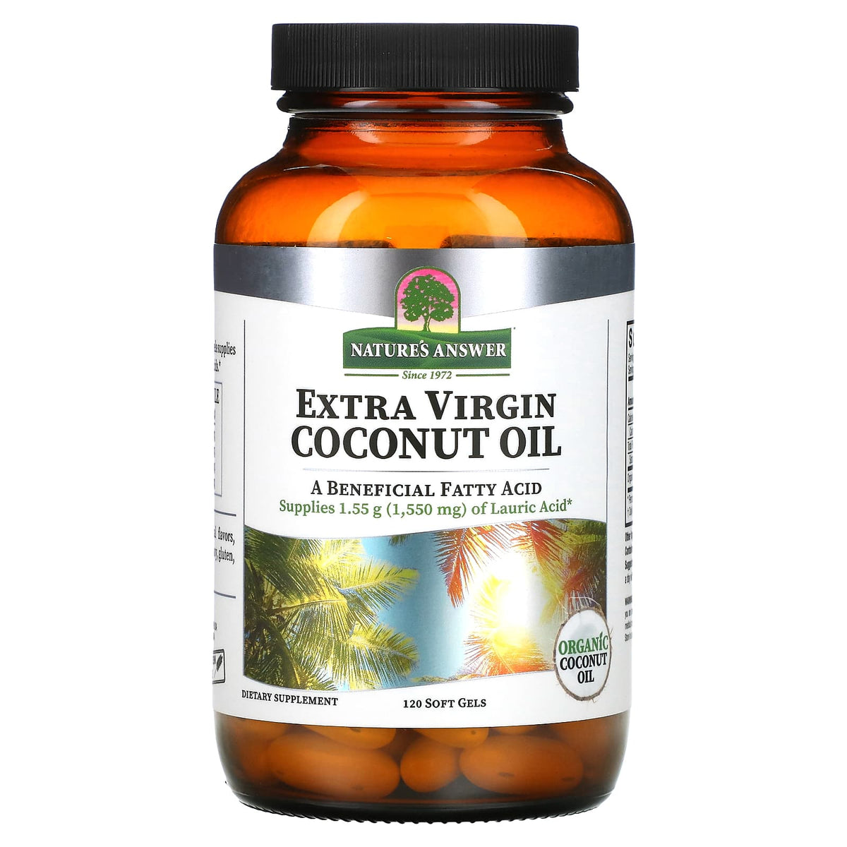 Nature’s Answer, Organic Extra Virgin Coconut Oil Soft Gel, 120 Softgels UPC 083000261312 | Hilife Vitamins