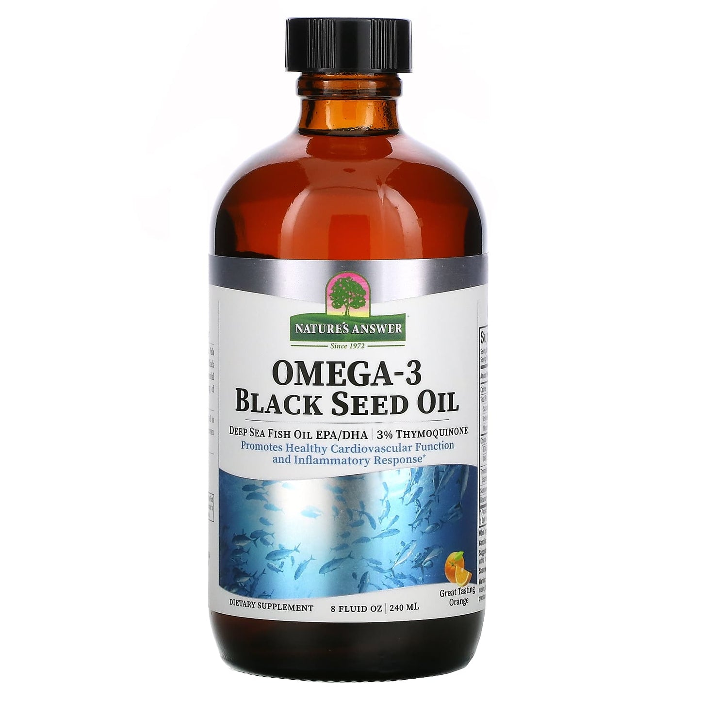 Nature's Answer, Omega-3 Black Seed Oil Great Tasting Orange, 8 Oz UPC 083000261428 | Hilife Vitamins