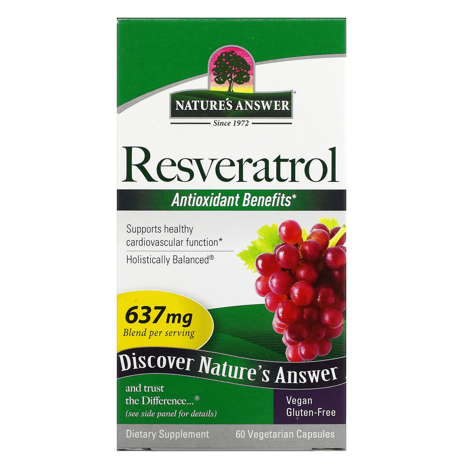 Nature’s Answer, Resveratrol 250 mg, 60 Capsules UPC 083000261794 | Hilife Vitamins