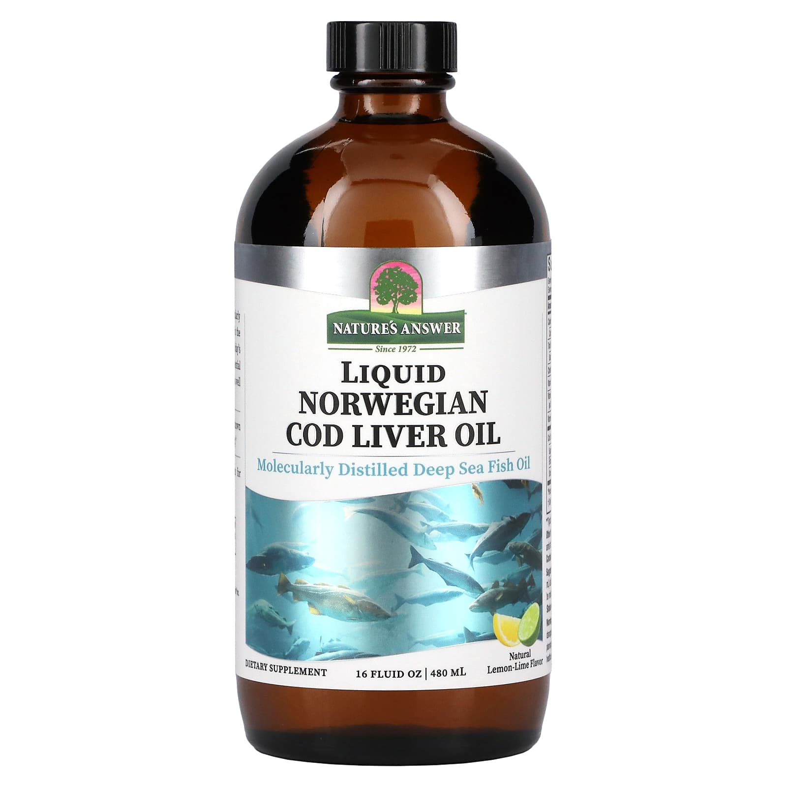 Nature’s Answer, Liquid Norwegian Cod Liver Oil Lemon Lime, 16 Oz UPC 083000261800 | Hilife Vitamins
