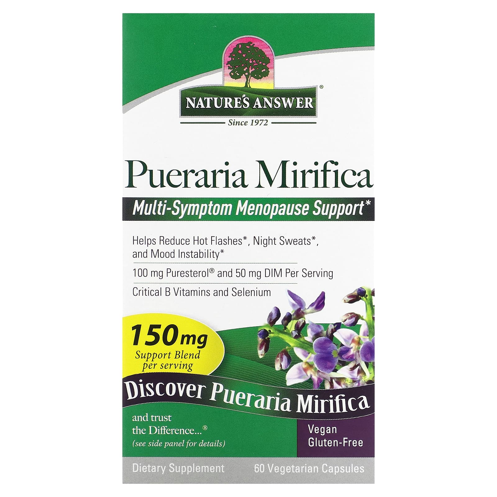 Nature’s Answer, Pueraria Mirifica, 60 Capsules UPC 083000261879 | Hilife Vitamins