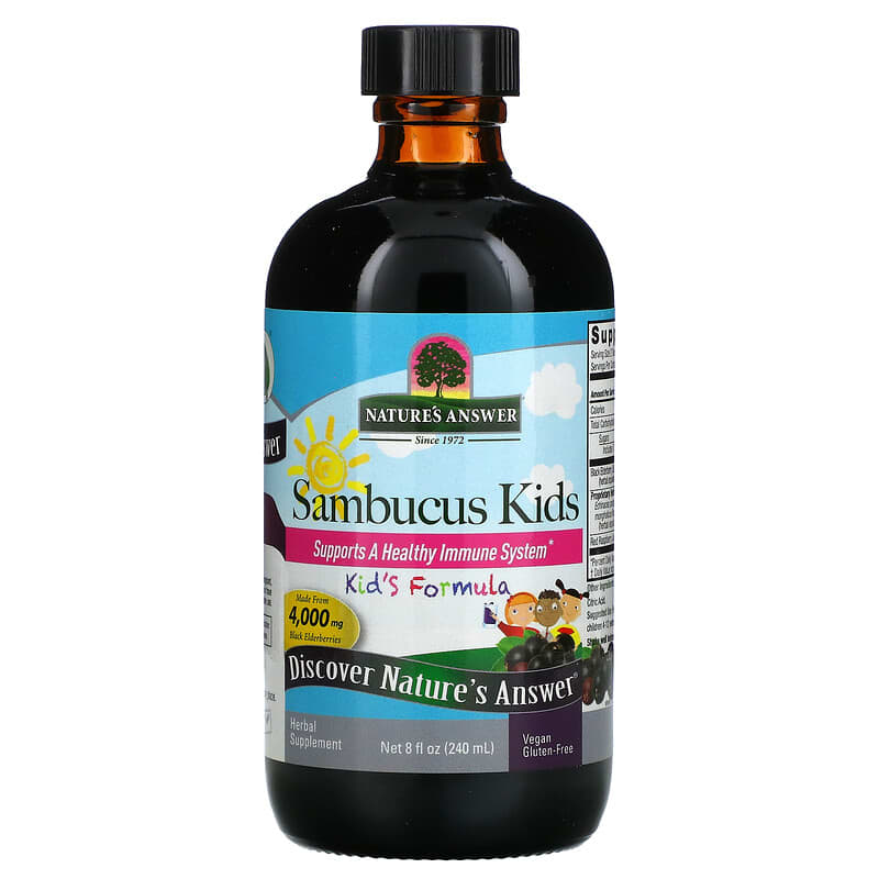 Nature's Answer, Sambucus Kids Formulas, 8 Oz UPC 083000262210 | Hilife Vitamins