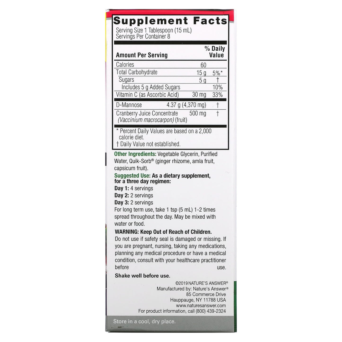 Nature’s Answer, Ut Answer, 4 Oz UPC 083000263705 | Hilife Vitamins