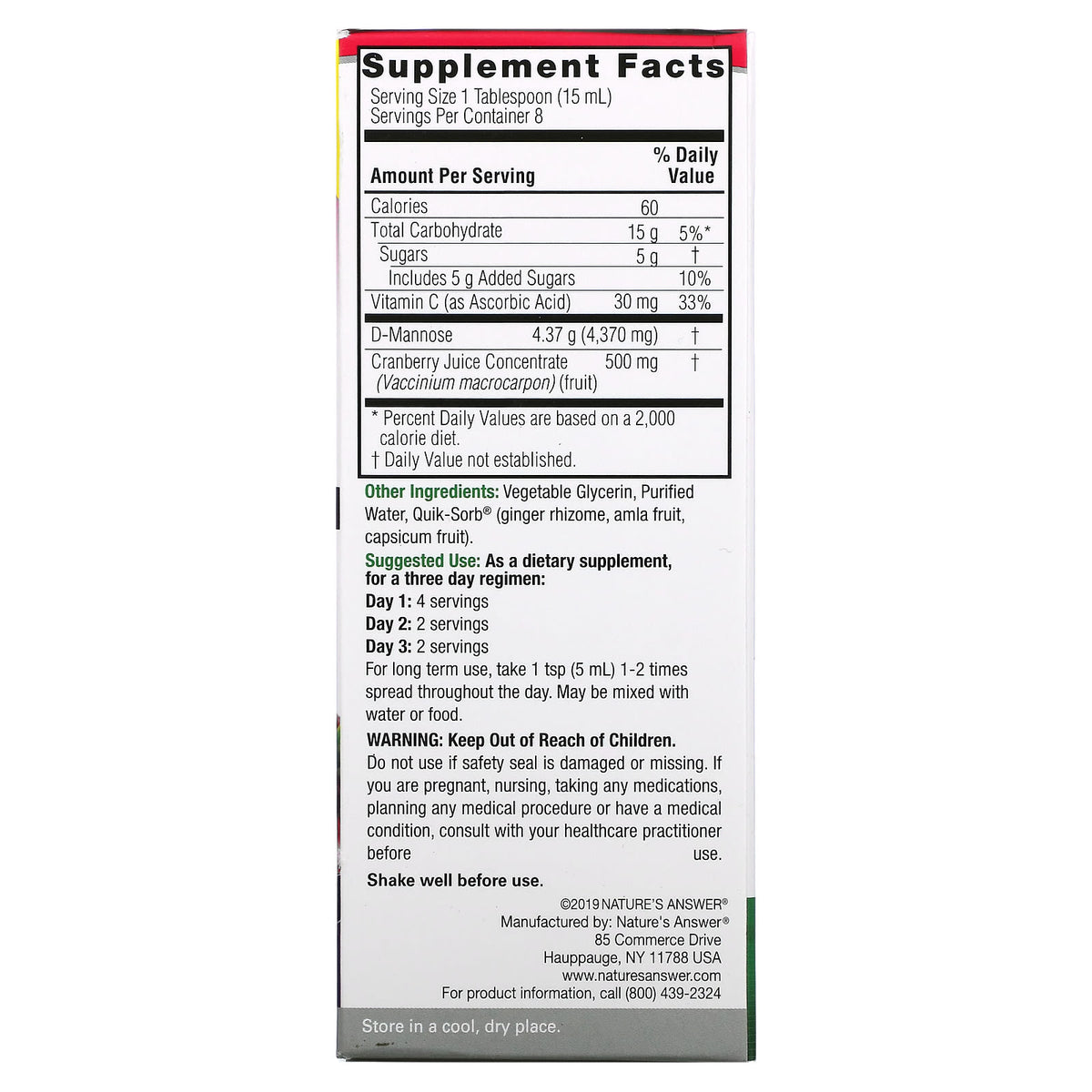 Nature’s Answer, Ut Answer, 4 Oz UPC 083000263705 | Hilife Vitamins