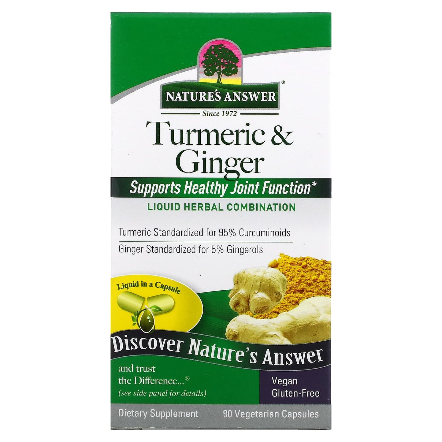 Nature’s Answer, Turmeric & Ginger, 90 Capsules UPC 083000265945 | Hilife Vitamins