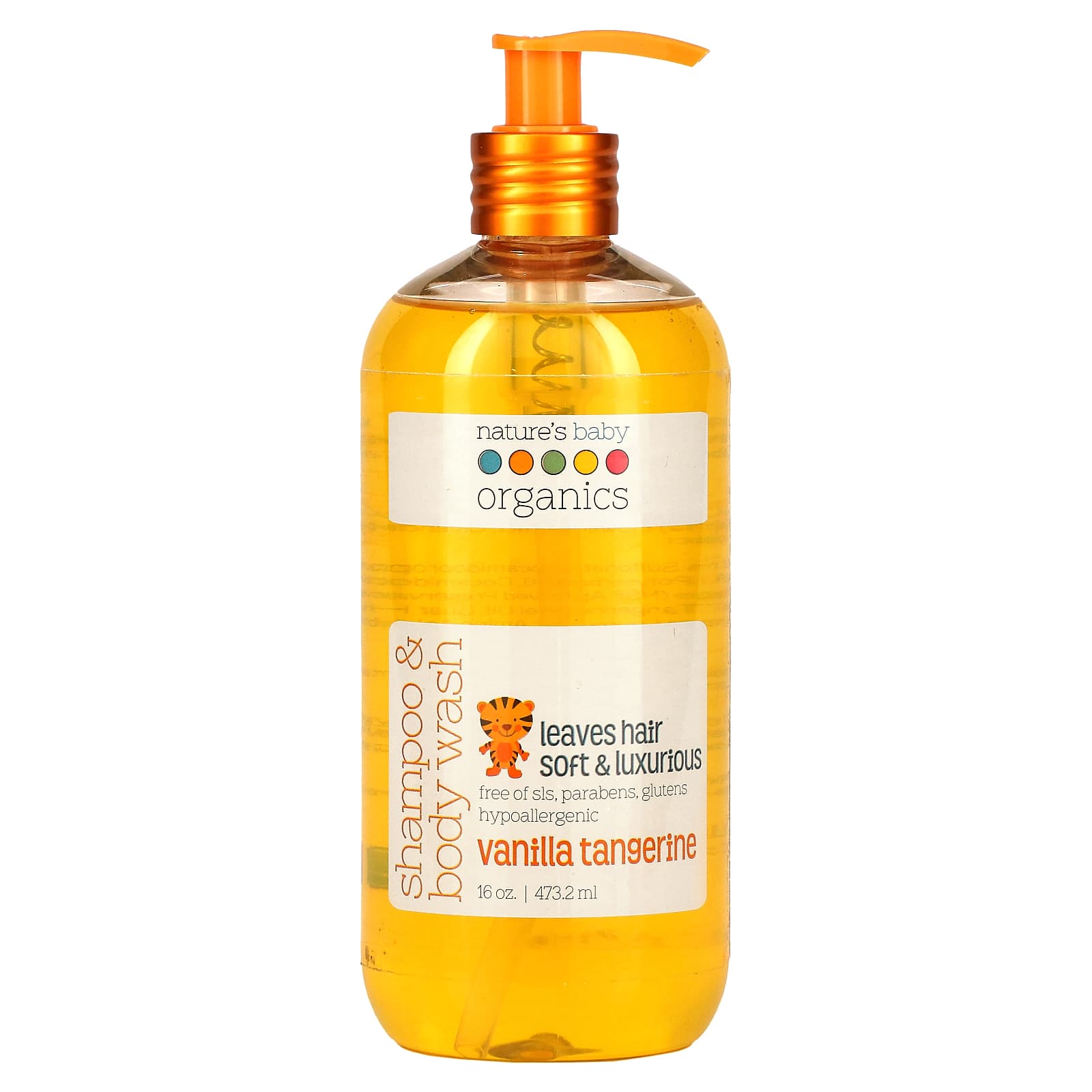 NATURE'S BABY ORGANICS, Shampoo and Body Wash All Natural Vanilla Tangerine, 16 Oz UPC 183060000026 | HiLife Vitamins