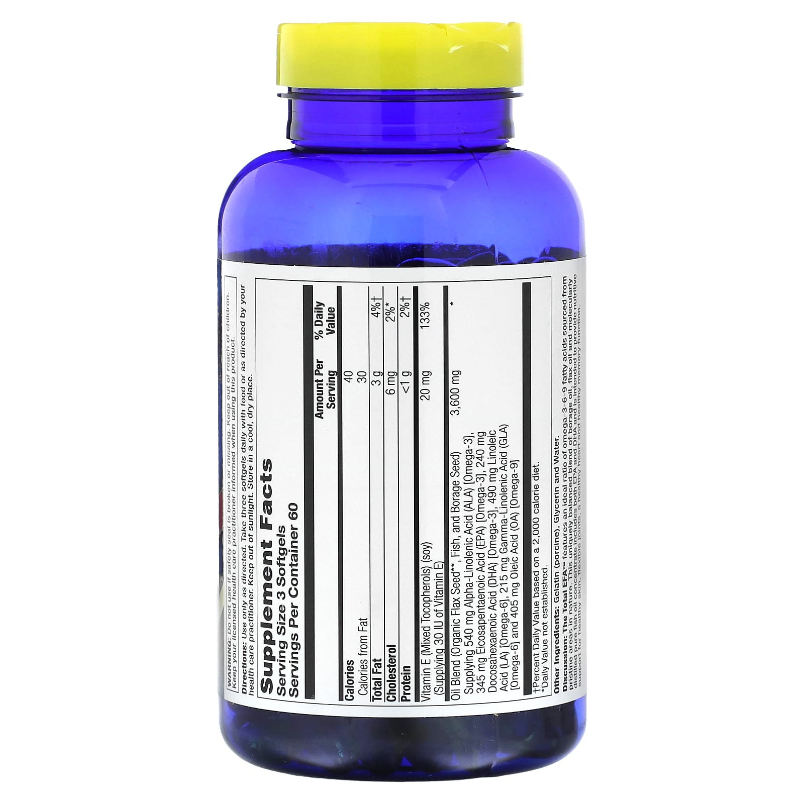 Nature’s Life, The Total EFA, 180 Softgels UPC 010043050948 | HiLife Vitamins
