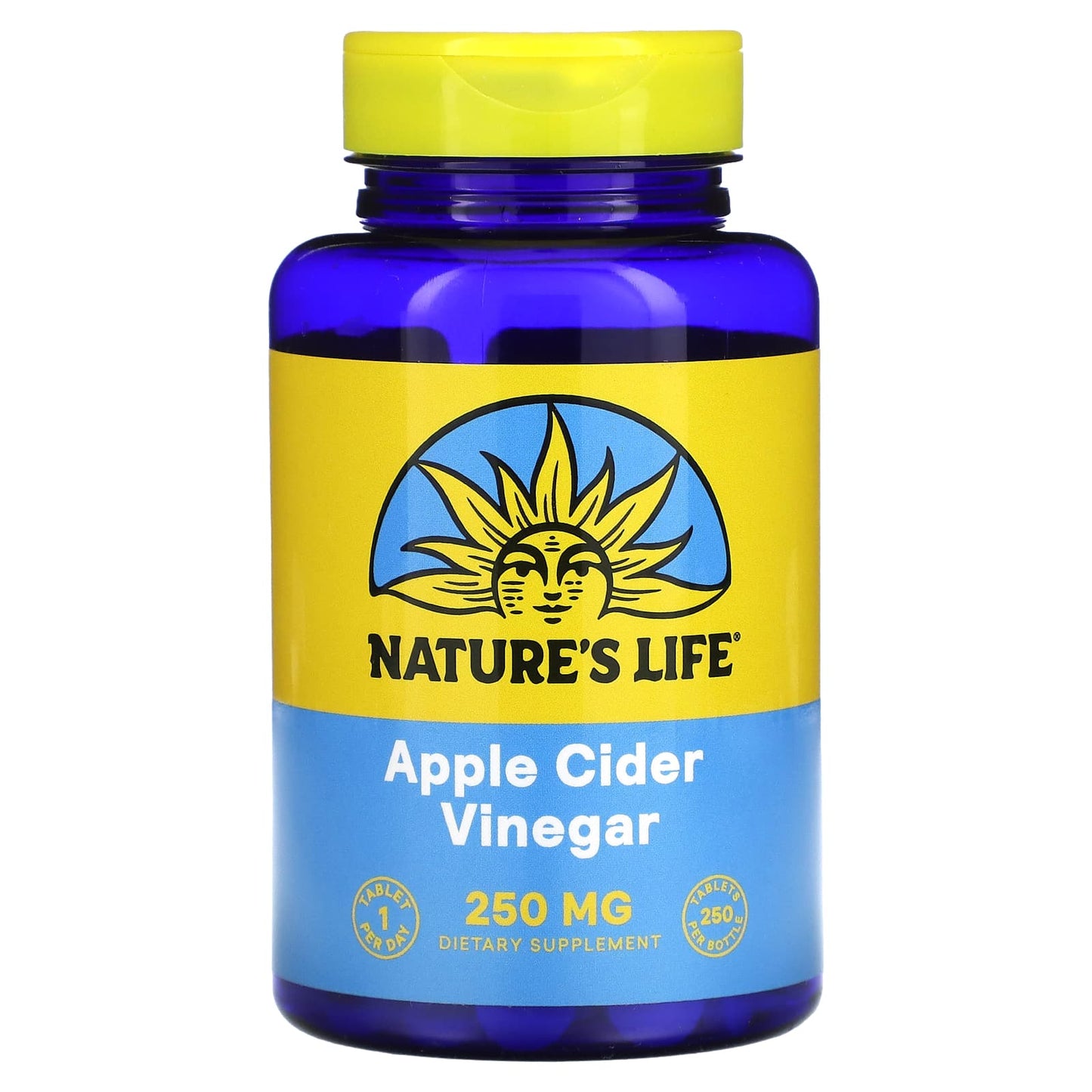 Nature’s Life, Apple Cider Vinegar 250 mg, 250 Tablets - 040647001169 | Hilife Vitamins