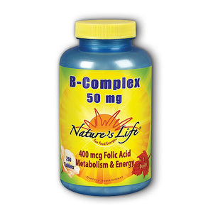 Nature’s Life, B-Complex 50mg, 250 Tablets - 040647001374 | Hilife Vitamins