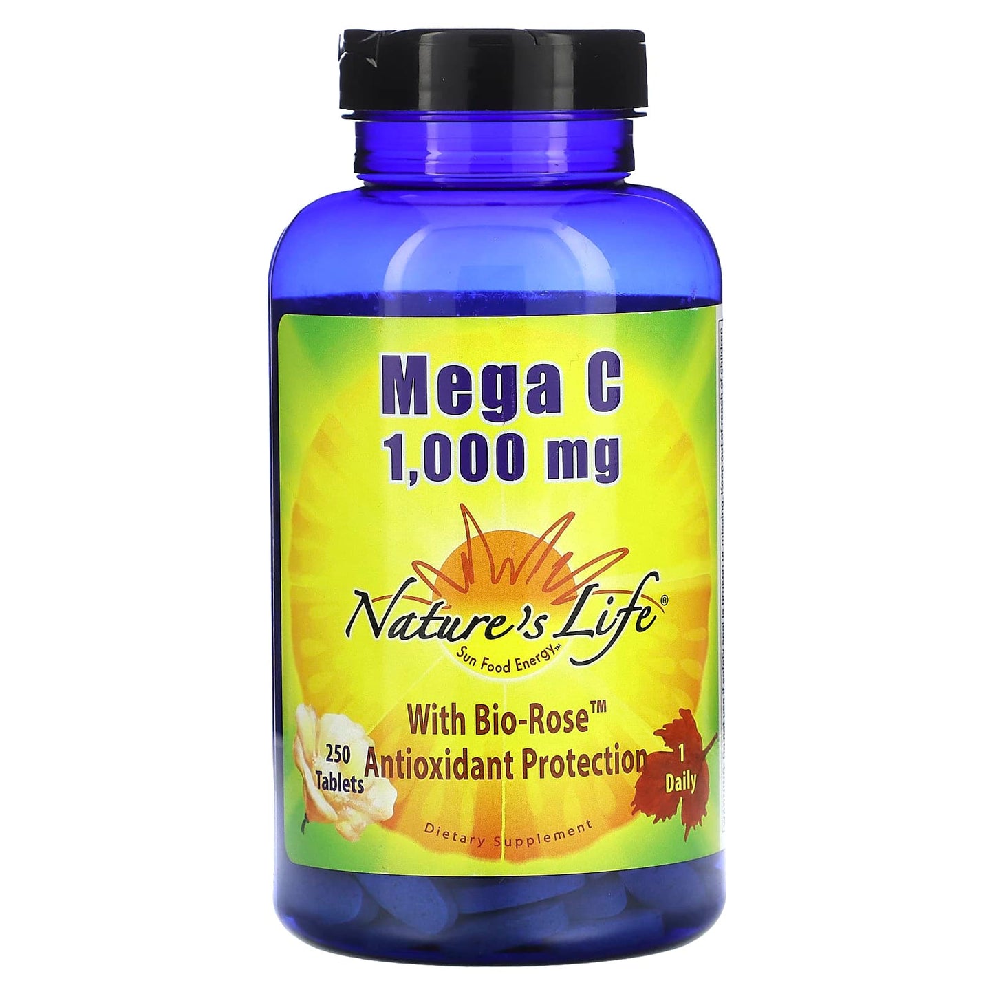 Nature’s Life, C Mega 1000mg, 250 Tablets UPC 040647001732 | HiLife Vitamins