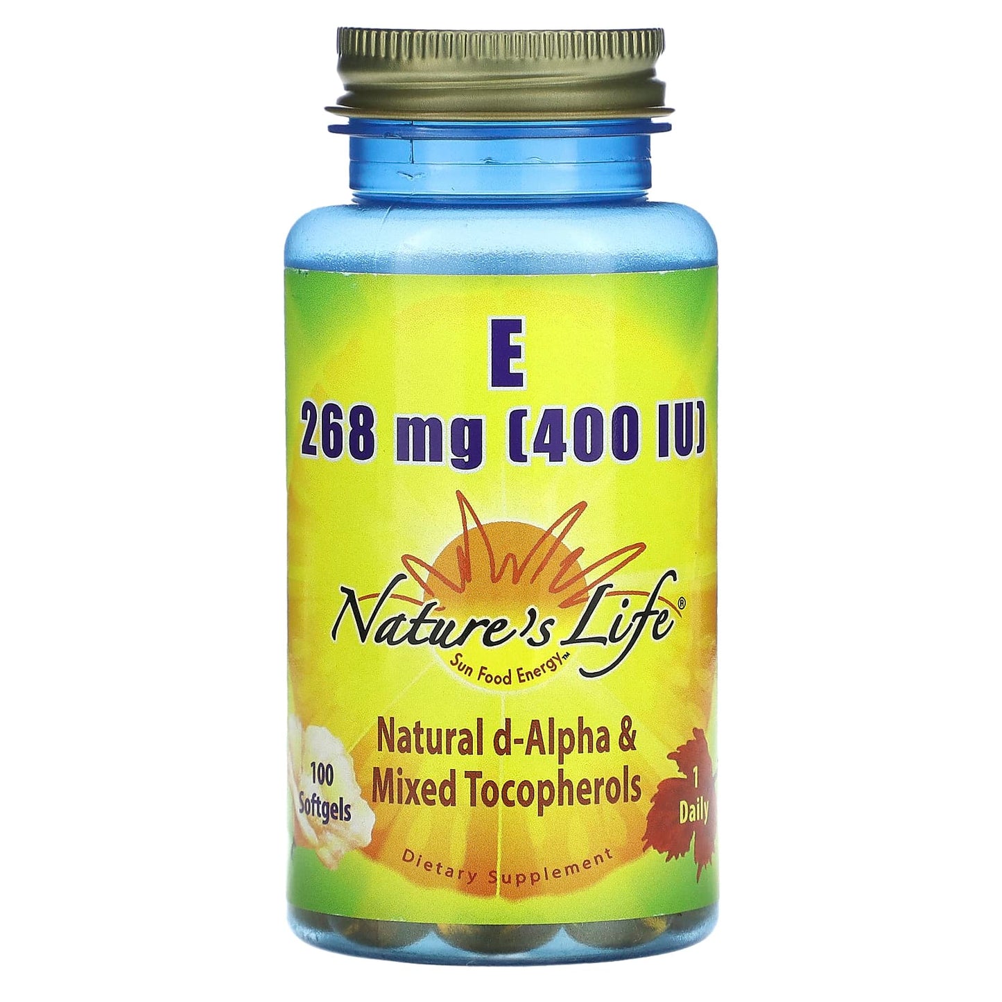 Nature’s Life, E D-Alpha & Mixed Tocopherols 400 iu, 100 Softgels UPC 040647002036 | HiLife Vitamins
