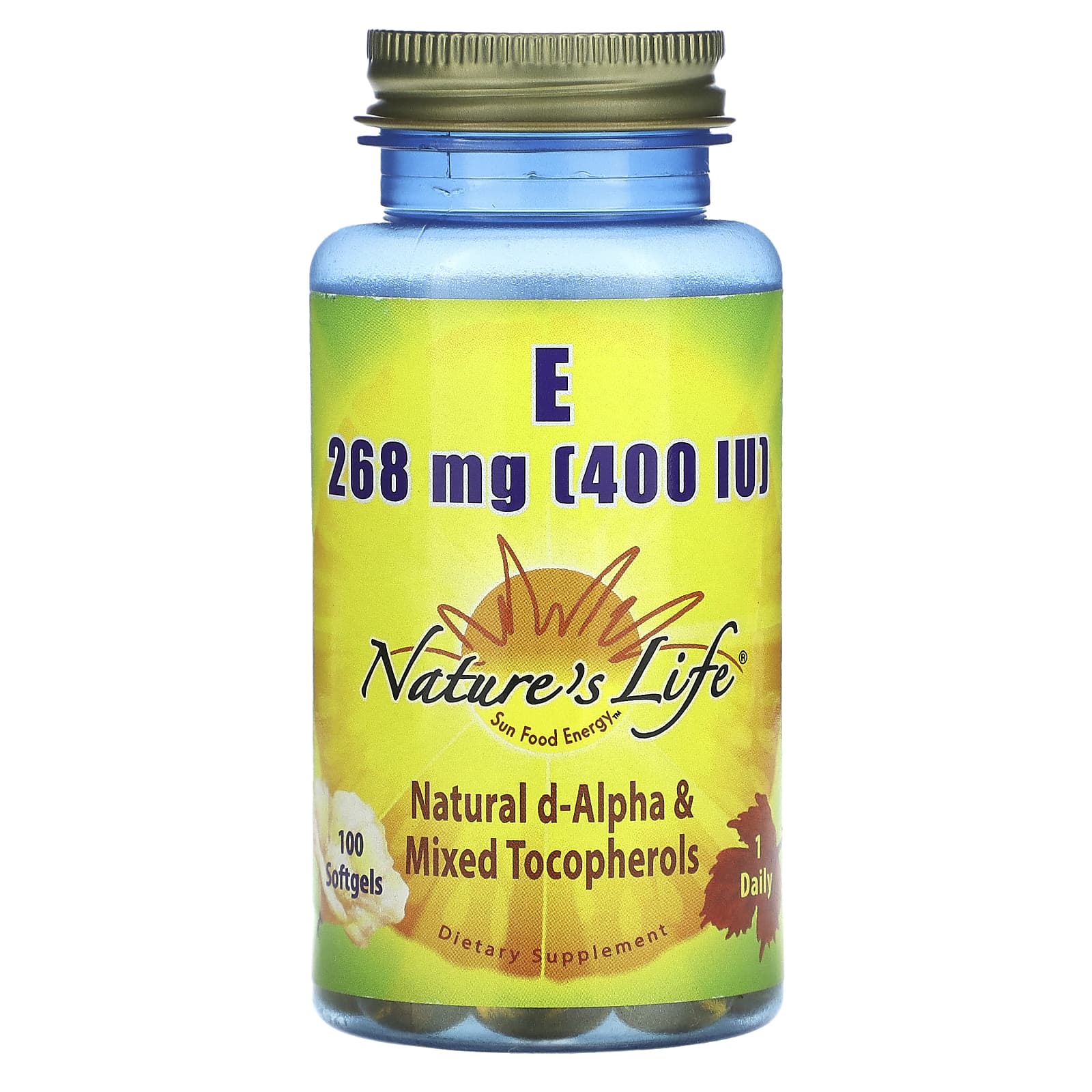 Nature’s Life, E D-Alpha & Mixed Tocopherols 400 iu, 100 Softgels UPC 040647002036 | HiLife Vitamins