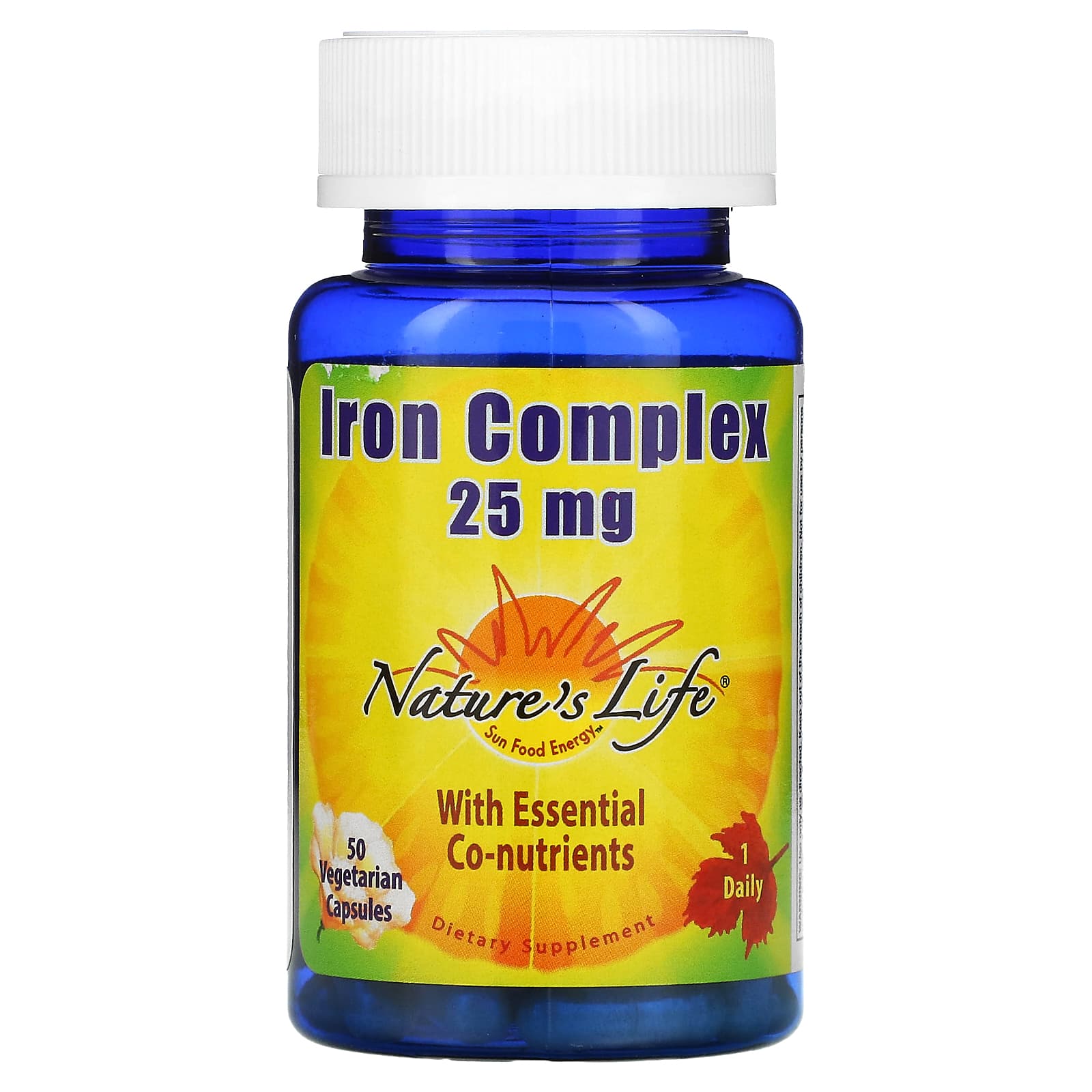 Nature’s Life, Iron Complex, 25 mg, 50 Capsules UPC 040647002265 | HiLife Vitamins