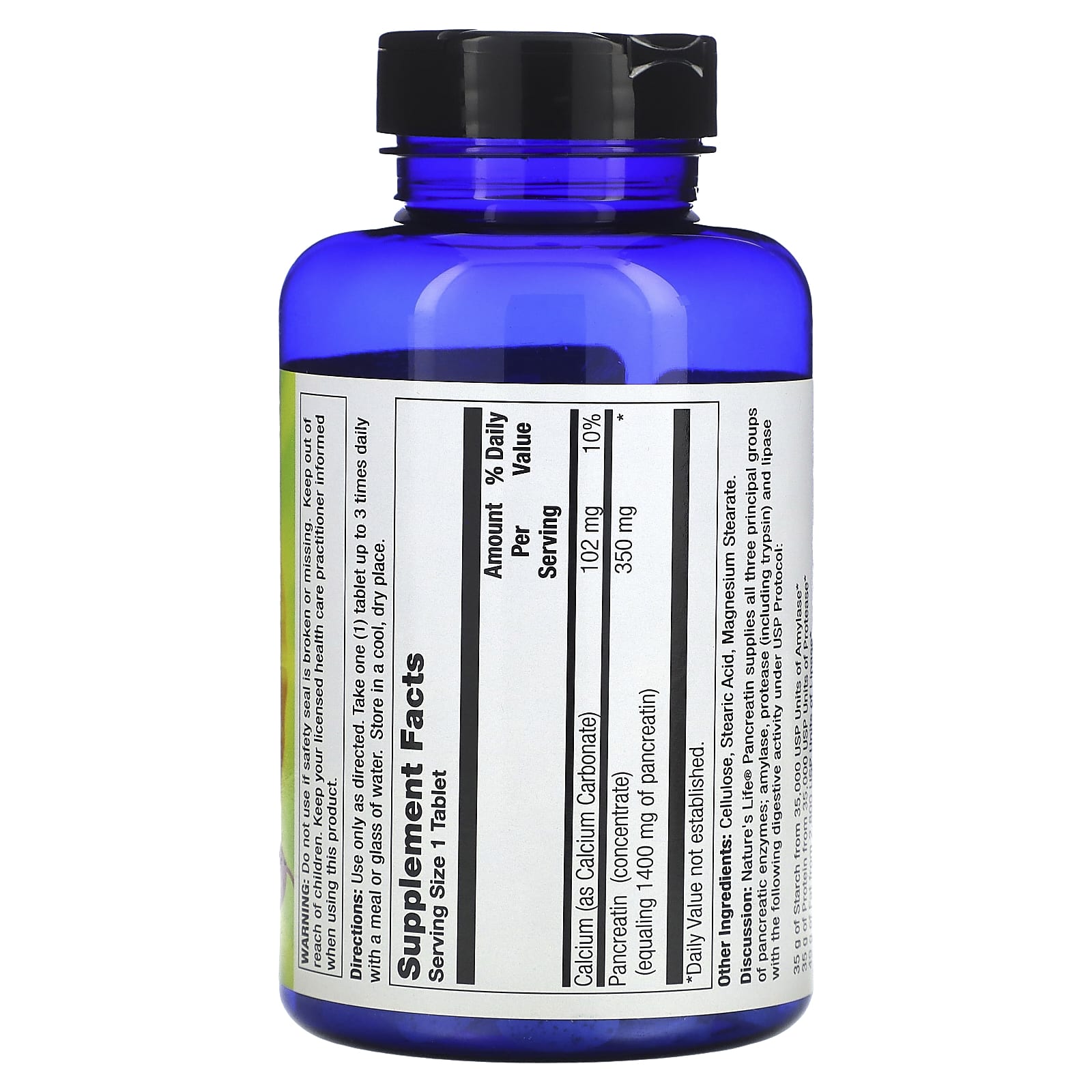 Nature’s Life, Pancreatin 1400mg, 250 Tablets UPC 040647002708 | HiLife Vitamins