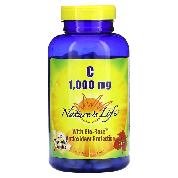Nature’s Life, C 1000mg, 250 Vegetarian Capsules - 040647003224 | Hilife Vitamins