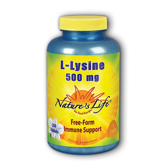 Nature’s Life, L-Lysine 500mg, 250 Tablets - 040647003286 | Hilife Vitamins