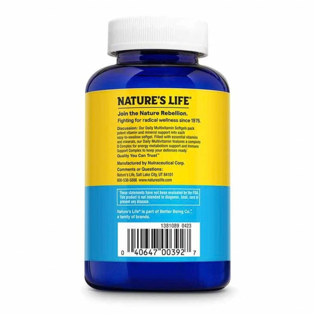 Nature’s Life, Daily Multivitamin, 120 Softgels UPC 040647003927 | Hilife Vitamins