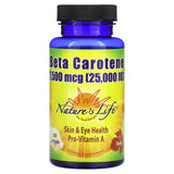 Nature’s Life, Beta Carotene 25000 IU, 250 Softgels - 040647004047 | Hilife Vitamins