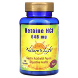 Nature’s Life, Betaine Hcl 648 mg, 100 Capsules - 040647004092 | Hilife Vitamins