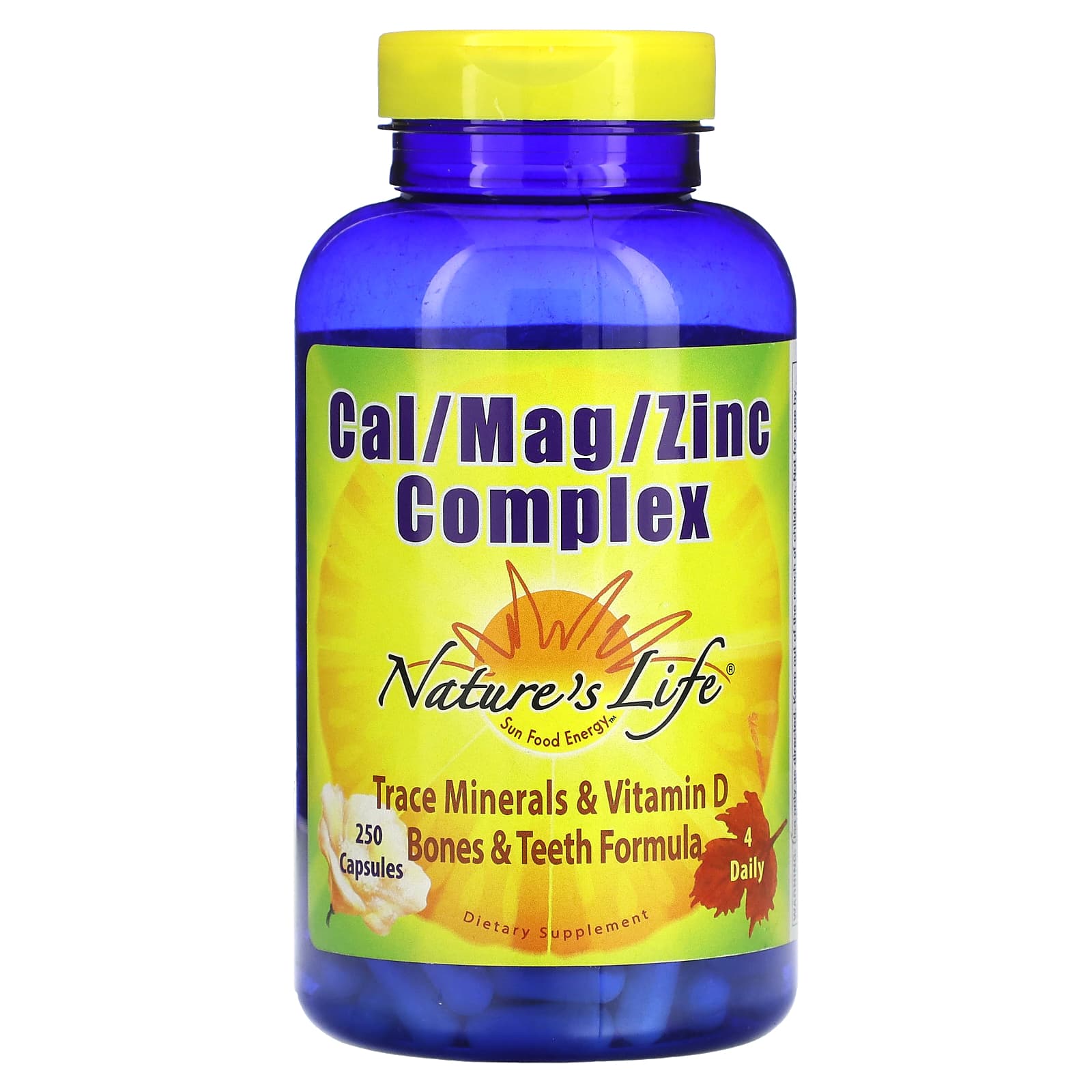 Nature’s Life, Cal/Mag/Zinc 1000/500/15 mg, 250 Capsules UPC 040647004313 | HiLife Vitamins
