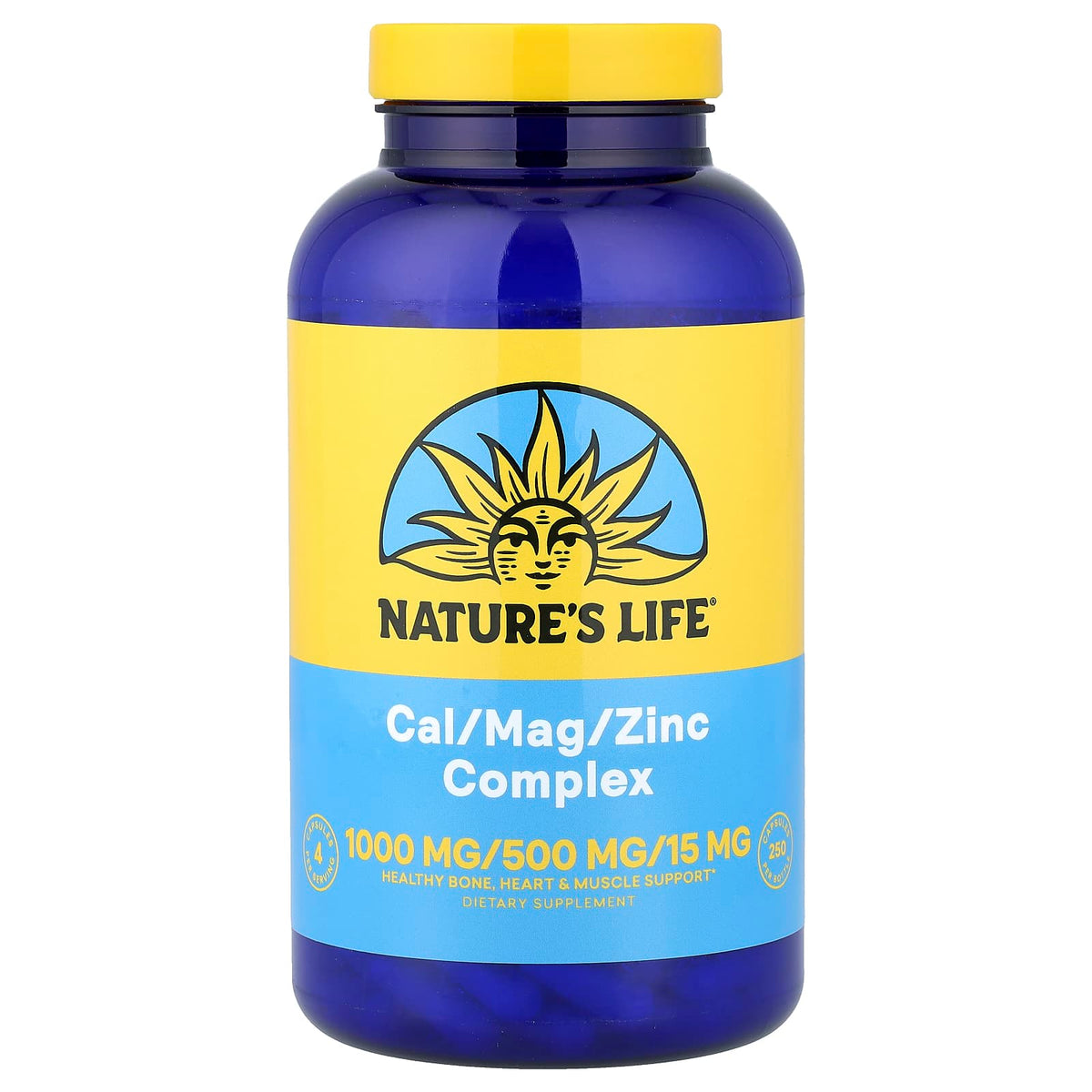 Nature’s Life, Cal/Mag/Zinc Complex, 250 Capsules UPC 040647004313 | Hilife Vitamins