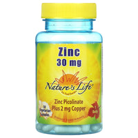 Nature’s Life, Zinc Picolinate 30mg, 50 Capsules UPC 040647004344 | HiLife Vitamins