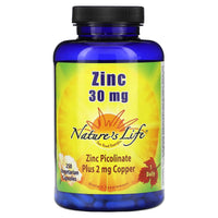 Nature’s Life, Zinc, 30 mg, 250 Capsules - 040647004368 | Hilife Vitamins