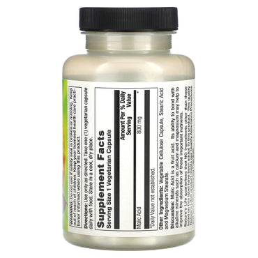 Nature’s Life, Malic Acid 800 mg, 100 Capsules UPC 040647004481 | HiLife Vitamins