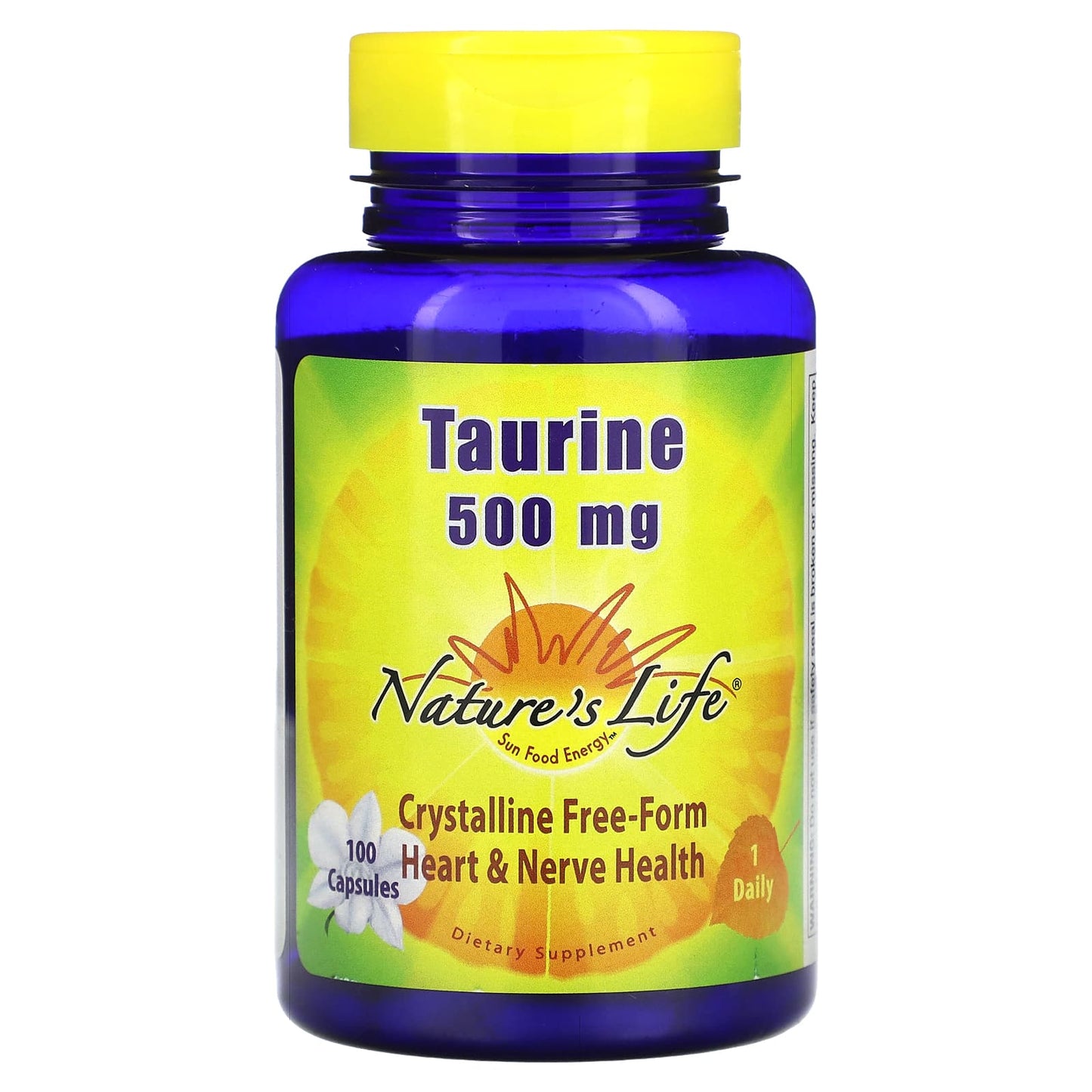 Nature’s Life, Taurine 500 mg, 100 Capsules - 040647005495 | Hilife Vitamins