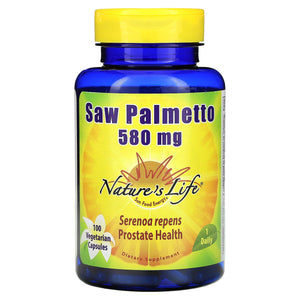 Nature’s Life, Saw Palmetto 580 mg, 100 Vegetarian Capsules - 040647006850 | Hilife Vitamins