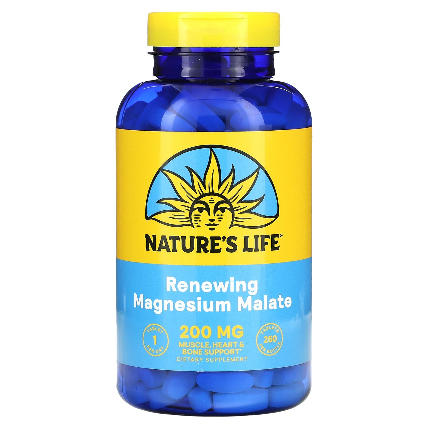 Nature’s Life, Magnesium Malate, 1,300 mg, 250 Tablets - 040647006874 | Hilife Vitamins