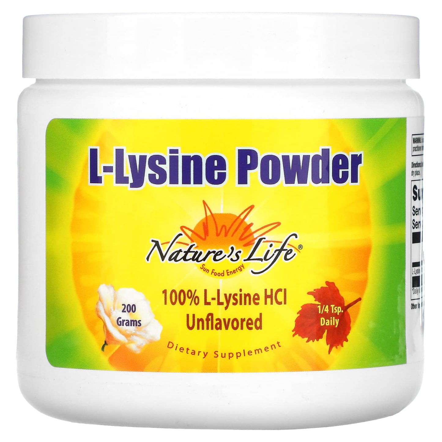 Nature’s Life, L-Lysine Powder, 200 Powder UPC 040647512306 | HiLife Vitamins