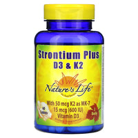 Nature’s Life, Strontium Plus D & K, 60 Tablets UPC 040647857209 | HiLife Vitamins