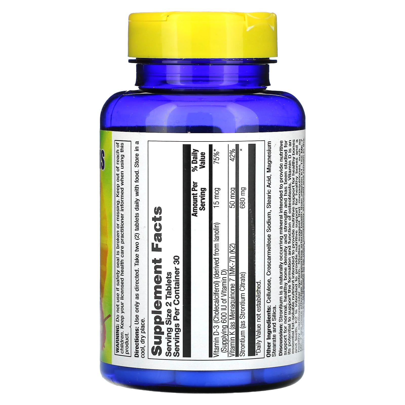 Nature’s Life, Strontium Plus D & K, 60 Tablets UPC 040647857209 | HiLife Vitamins