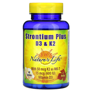 Nature’s Life, Strontium Plus D & K, 60 Tablets - 040647857209 | Hilife Vitamins