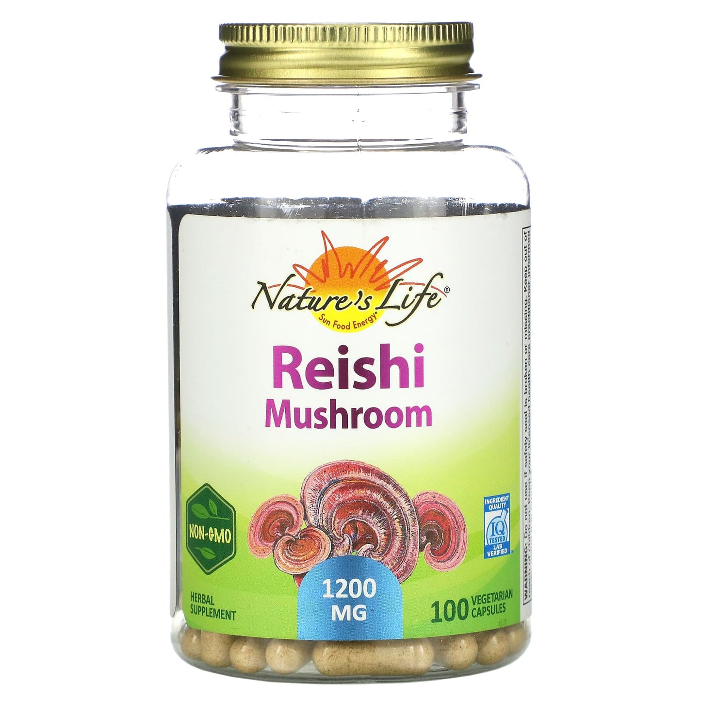 Nature's Life, Reishi Mushroom, 100 Vegetarian Capsules UPC 041954443789 | HiLife Vitamins