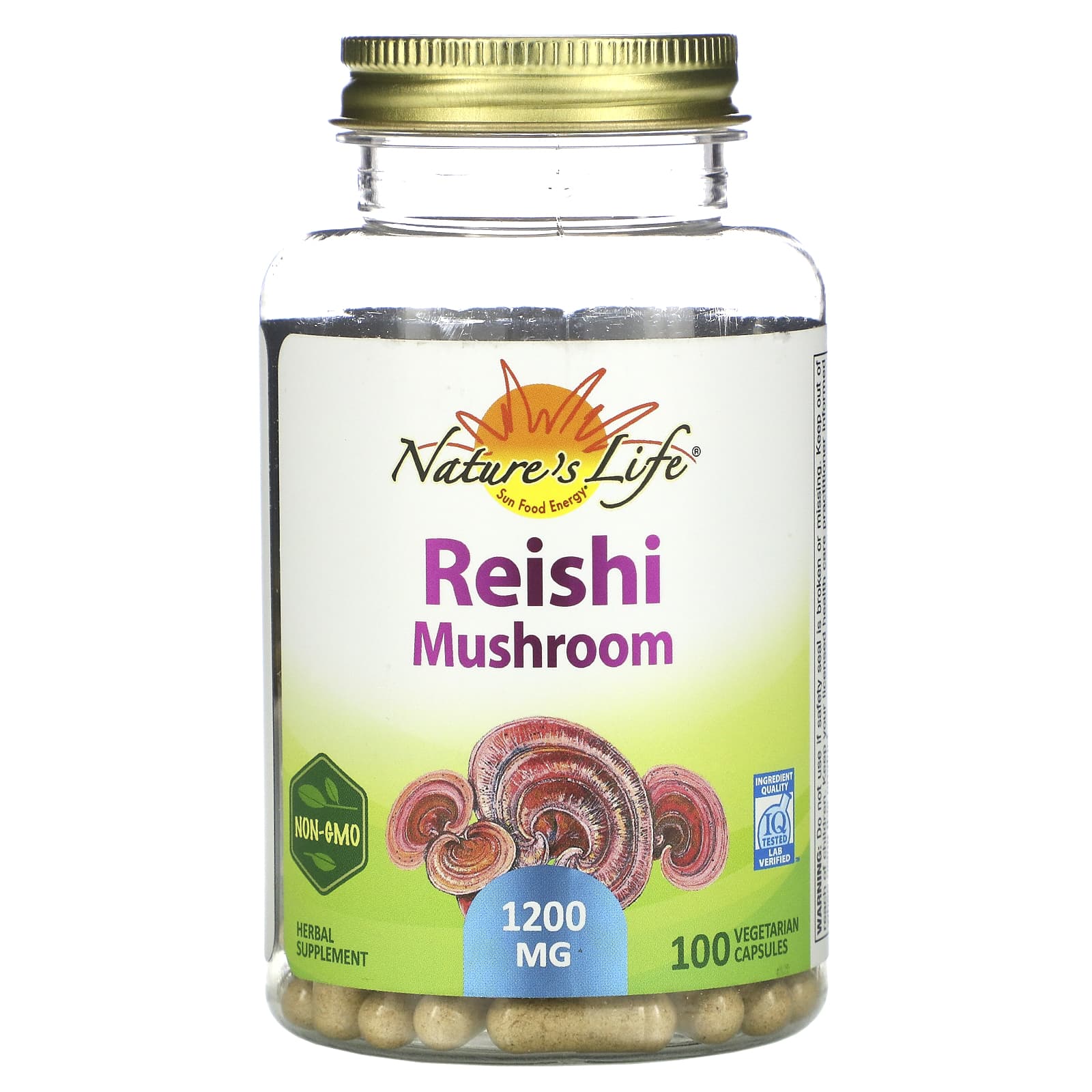 Nature's Life, Reishi Mushroom, 100 Vegetarian Capsules UPC 041954443789 | HiLife Vitamins