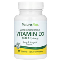 Nature's Plus, Water-Dispersible Vitamin D3, 400 IU, 90 Tablets UPC 097467009912 | Hilife Vitamins