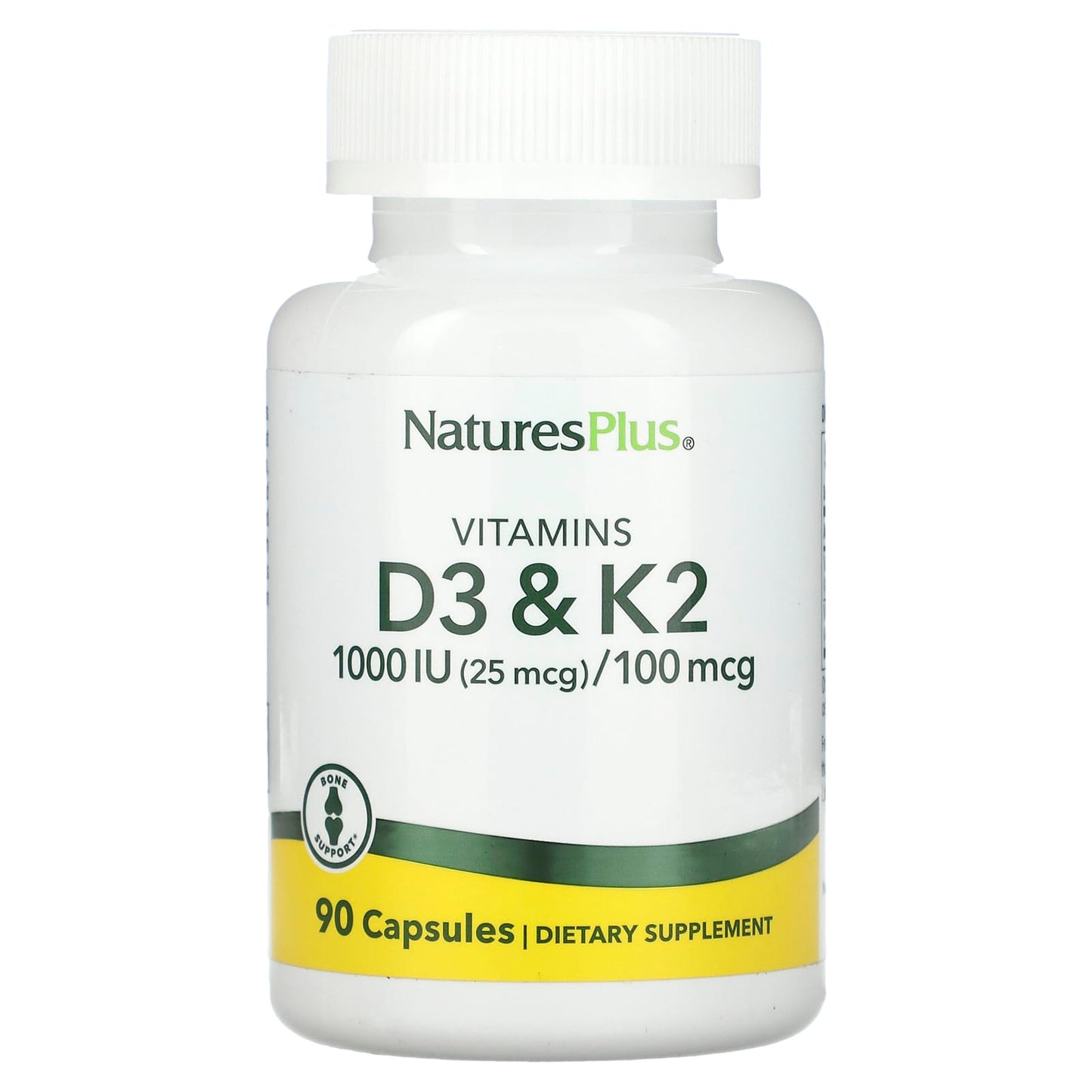 Nature’s Plus, Vitamin D3 & K2, 1000 IU, 90 Vegetarian Capsules UPC 097467010437 | HiLife Vitamins