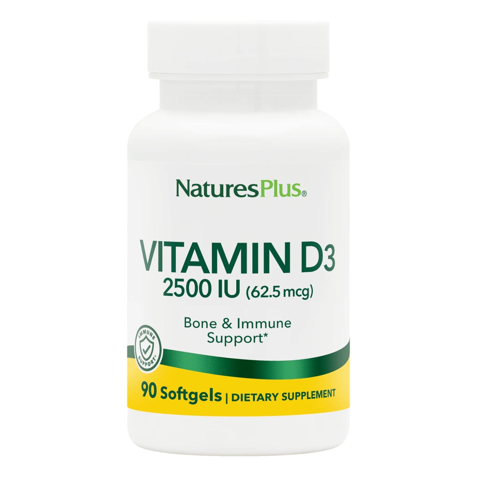 Nature's Plus, Vitamin D3, 2500 IU, 90 Softgels UPC 097467010468 | Hilife Vitamins