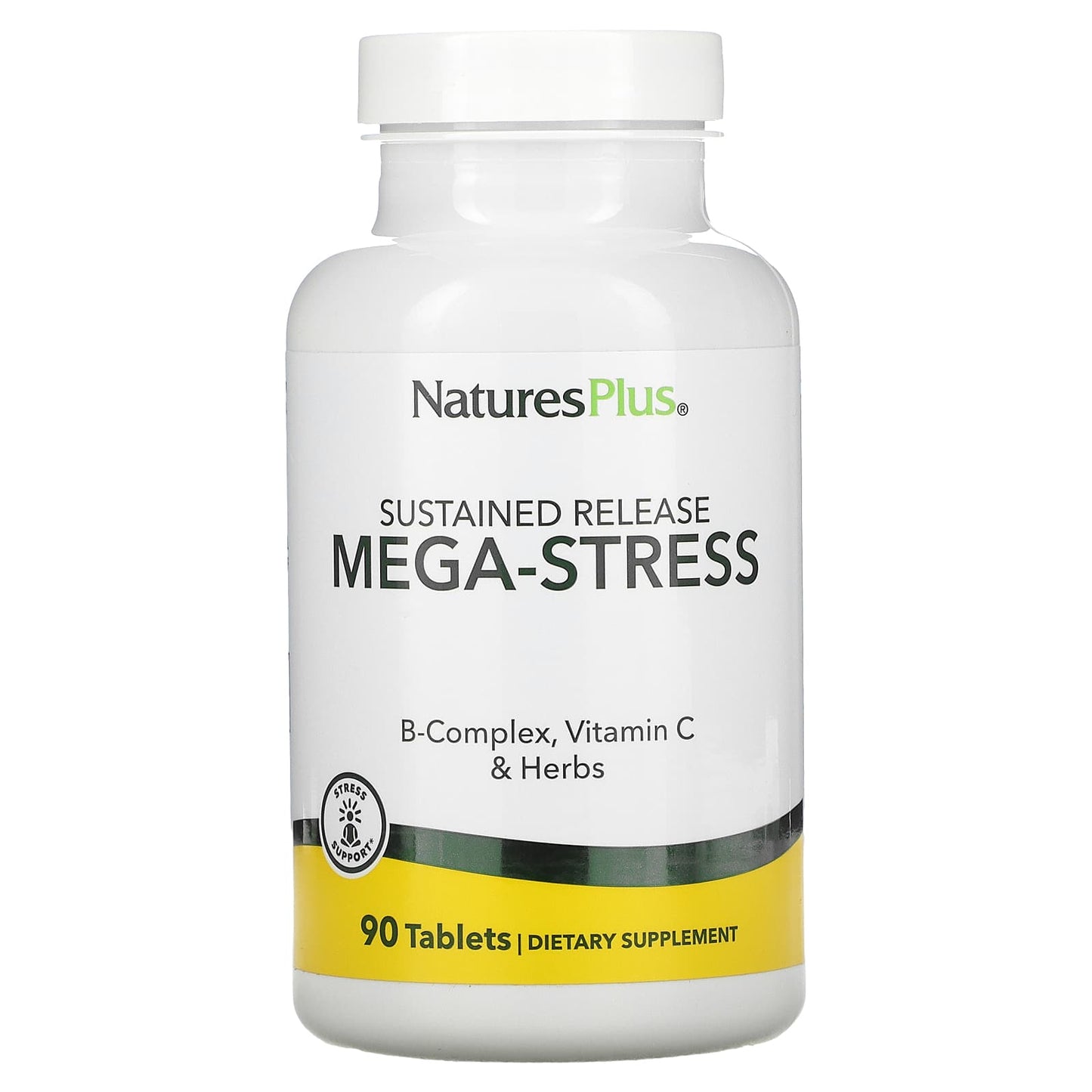Nature's Plus, Mega-Stress, Sustained Release, 90 Tablets UPC 097467012615 | Hilife Vitamins